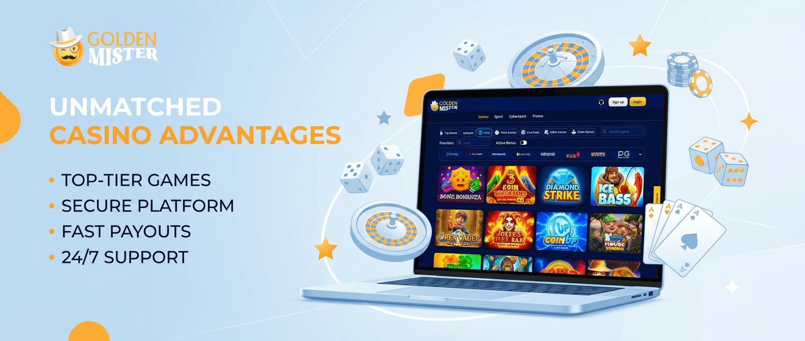 Use Golden Mister, the best casino in the UK